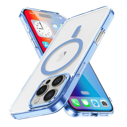 For iPhone 16 Pro Ice Color Magnetic Series Magsafe Magnetic PC Hybrid TPU Phone Case(Far Peak Blue) - iPhone 16 Pro Cases by buy2fix | Online Shopping UK | buy2fix