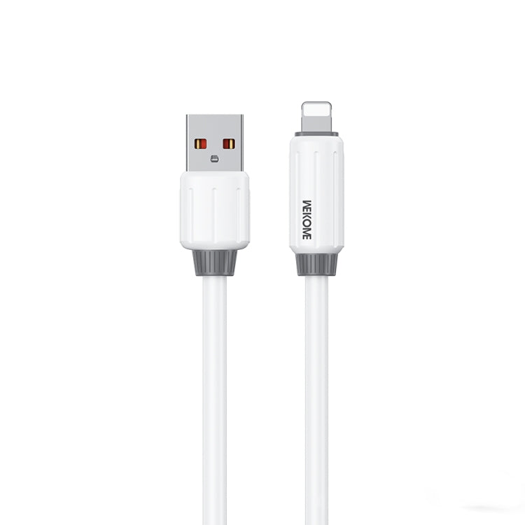 WK WDC-27i Elastic Genuine Silicone 1m 12W USB to 8 Pin Fast Charging Data Cable(White) - Normal Style Cable by WK | Online Shopping UK | buy2fix