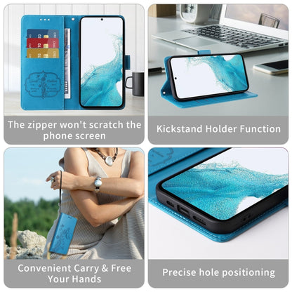 For Google Pixel 9 Pro XL Embossed Butterfly Flowers Leather Phone Case(Blue) - Google Cases by buy2fix | Online Shopping UK | buy2fix