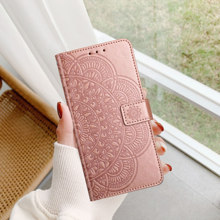 For Google Pixel 9 / 9 Pro Flower Embossed Leather Phone Case(Rose Gold) - Google Cases by buy2fix | Online Shopping UK | buy2fix