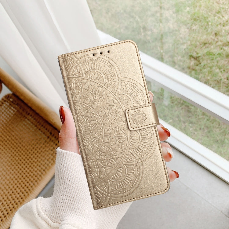 For Google Pixel 9 Pro XL Flower Embossed Leather Phone Case(Gold) - Google Cases by buy2fix | Online Shopping UK | buy2fix