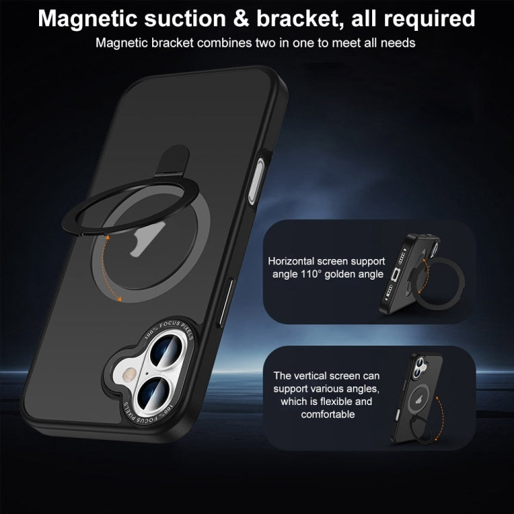 For iPhone 16 Plus Skin Feel MagSafe Magnetic Holder Phone Case(Transparent) - iPhone 16 Plus Cases by buy2fix | Online Shopping UK | buy2fix