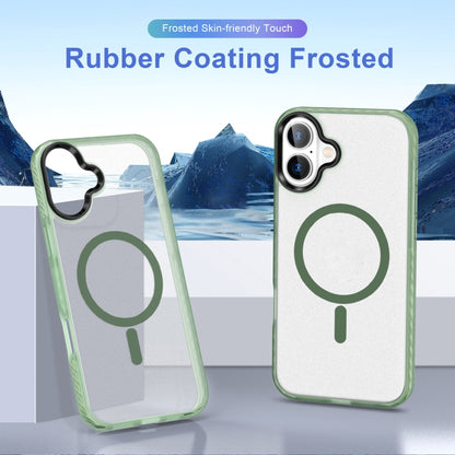 For iPhone 16 Frosted Skin Feel MagSafe Transparent Phone Case(Green) - iPhone 16 Cases by buy2fix | Online Shopping UK | buy2fix