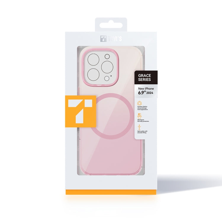 For iPhone 16 Pro Max TGVIS Grace Series MagSafe Magnetic Phone Case(Pink) - iPhone 16 Pro Max Cases by TGVIS | Online Shopping UK | buy2fix