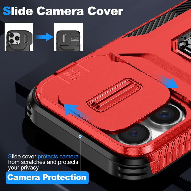 For iPhone 16 Pro Sliding Camshield Holder Phone Case(Red) - iPhone 16 Pro Cases by buy2fix | Online Shopping UK | buy2fix