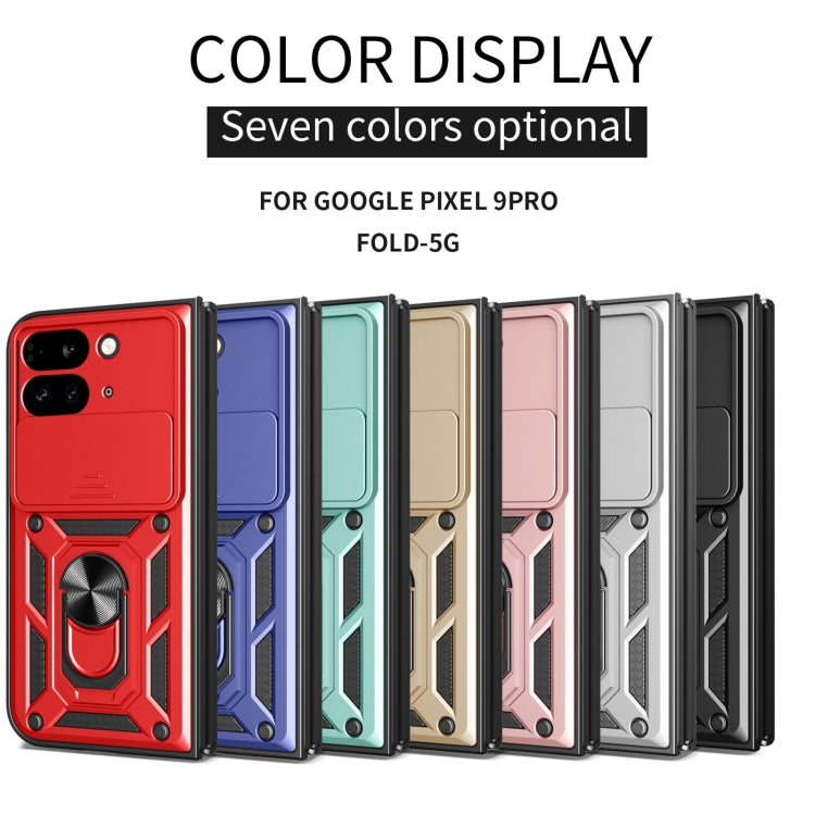 For Google Pixel 9 Pro Fold Sliding Camera Cover Design TPU+PC Phone Case(Green) - Google Cases by buy2fix | Online Shopping UK | buy2fix