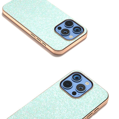 For iPhone 16 Pro Electroplating Frame Colorful Glitter Phone Case(Light Green) - iPhone 16 Pro Cases by buy2fix | Online Shopping UK | buy2fix