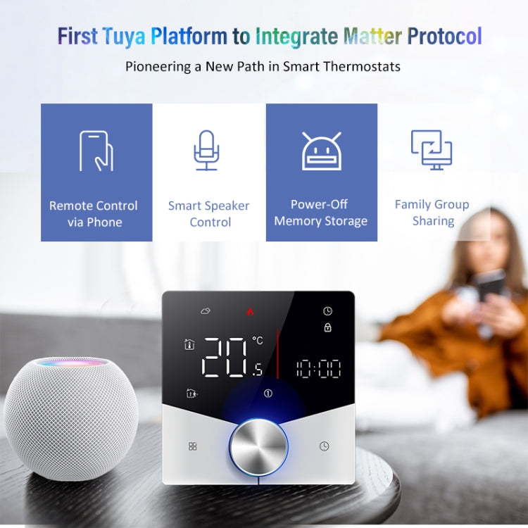 BHT-009GALW-MT Water Heating WiFi  WiFi Smart Home LED Thermostat with Matter(White) - Thermostat & Thermometer by buy2fix | Online Shopping UK | buy2fix