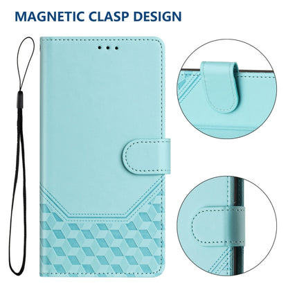 For Ulefone Note 17 Pro Honeycomb Embossing RFID Leather Phone Case(Mint Green) - Ulefone Cases by buy2fix | Online Shopping UK | buy2fix