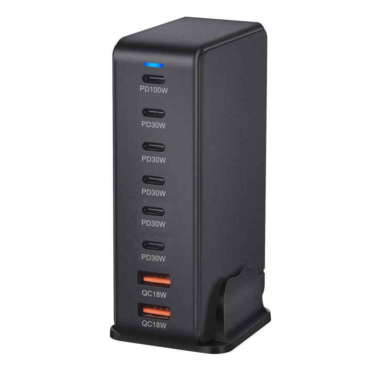 YMX-986 286W 6Type-C, 3USB 8-Ports Desktop Fast Charger, Plug Type:US Plug(Black) - Multifunction Charger by buy2fix | Online Shopping UK | buy2fix