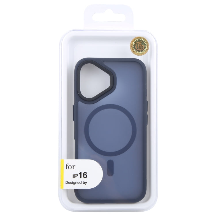 For iPhone 16 Plus GEBEI Skin Feel MagSafe Magnetic Phone Case(Blue) - iPhone 16 Plus Cases by GEBEI | Online Shopping UK | buy2fix