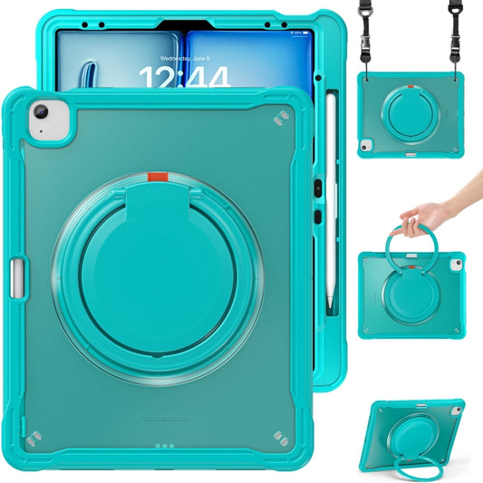 For iPad Air 13 2025 / 2024 Heavy Duty Hybrid Tablet Case with Handle & Strap(Light Blue) - iPad Air 13 2025 / 2024 Cases by buy2fix | Online Shopping UK | buy2fix