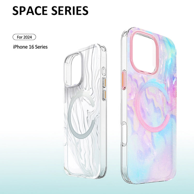 For iPhone 16 Plus TGVIS Grace Series MagSafe Magnetic Phone Case(Mirror Flower) - iPhone 16 Plus Cases by TGVIS | Online Shopping UK | buy2fix