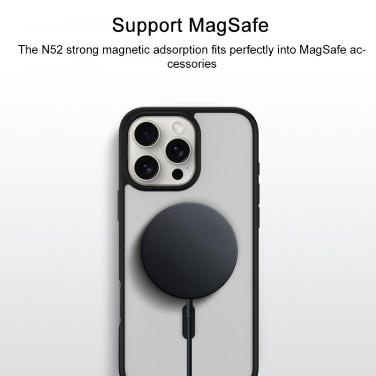 For iPhone 16 Pro Max TGVIS GRACE Series MagSafe Frosted Translucent Phone Case(Black) - iPhone 16 Pro Max Cases by TGVIS | Online Shopping UK | buy2fix