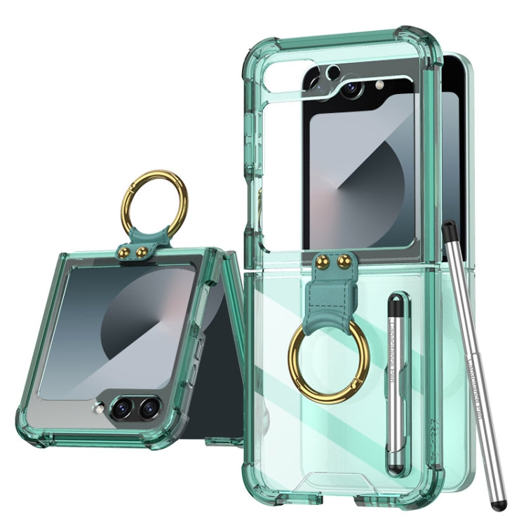 For Samsung Galaxy Z Flip6 GKK Airbag Protective Phone Case with Ring & Pen(Green) - Galaxy Z Flip6 5G Cases by GKK | Online Shopping UK | buy2fix