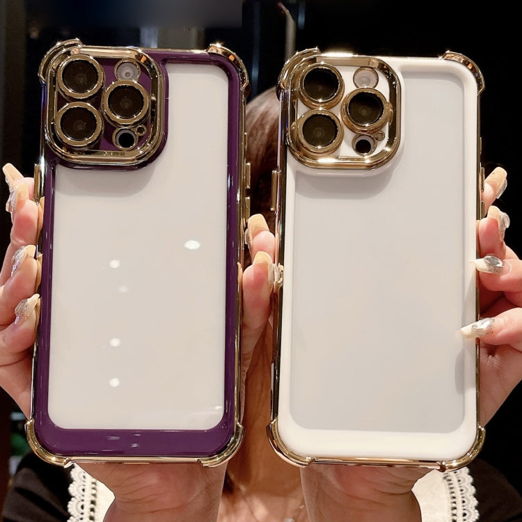 For iPhone 16 Pro Dual-color Plating Space PC Hybrid TPU Phone Case(Purple) - iPhone 16 Pro Cases by buy2fix | Online Shopping UK | buy2fix