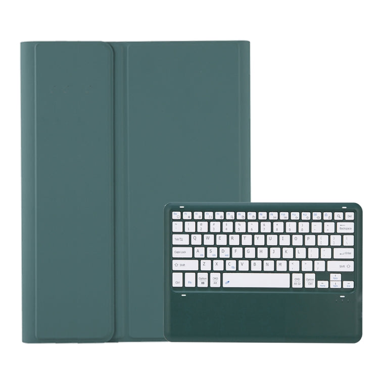 For Samsung Galaxy Tab S10 Ultra A910B Pen Slot Detachable Bluetooth Keyboard Leather Tablet Case(Dark Green) - Samsung Keyboard by buy2fix | Online Shopping UK | buy2fix