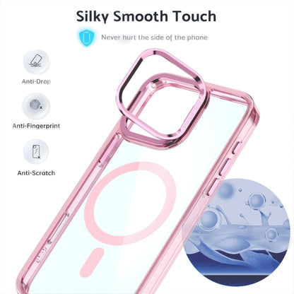 For iPhone 16 Pro Acrylic Camera Holder MagSafe Magnetic Phone Case(Pink) - iPhone 16 Pro Cases by buy2fix | Online Shopping UK | buy2fix