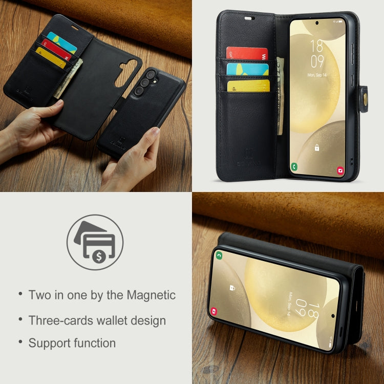 For Samsung Galaxy S24 FE 5G DG.MING Crazy Horse Texture Detachable Magnetic Leather Case(Black) - Galaxy S24 FE 5G Cases by DG.MING | Online Shopping UK | buy2fix