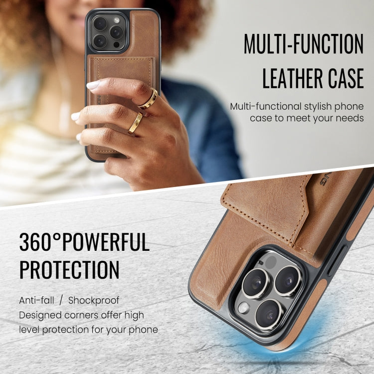 For iPhone 13 Pro Max DG.MING MAGKING-K2 Series MagSafe RFID Card Bag Detachable Phone Case(Brown) - iPhone 13 Pro Max Cases by DG.MING | Online Shopping UK | buy2fix