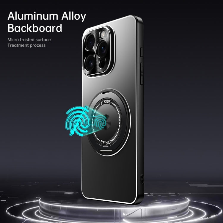 For iPhone 16 Pro Max Rotating Holder Frosted Metal Phone Case(Titanium) - iPhone 16 Pro Max Cases by buy2fix | Online Shopping UK | buy2fix