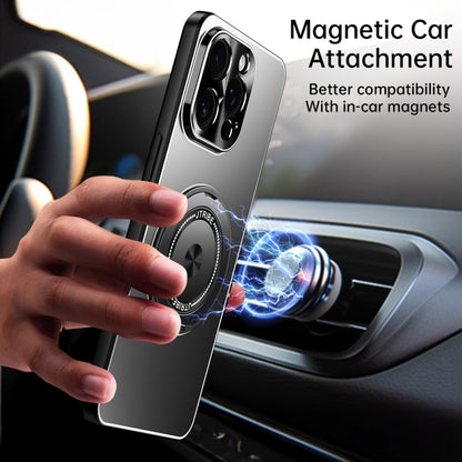 For iPhone 16 Rotating Holder Frosted Metal Phone Case(Titanium) - iPhone 16 Cases by buy2fix | Online Shopping UK | buy2fix