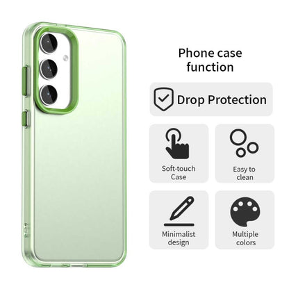 For Samsung Galaxy S25 5G Candy PC Hybrid TPU Shockproof Phone Case(Green) - Galaxy S25 5G Cases by buy2fix | Online Shopping UK | buy2fix