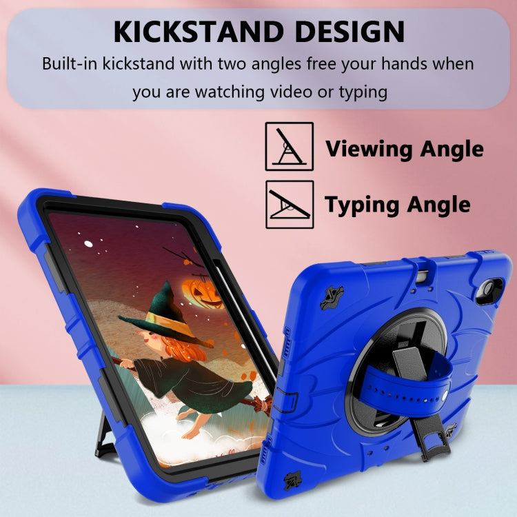 For iPad 10th Gen 10.9 2022 Bat Hand Grip Turntable Stand Tablet Case(Blue Black) - iPad 10th Gen 10.9 Cases by buy2fix | Online Shopping UK | buy2fix