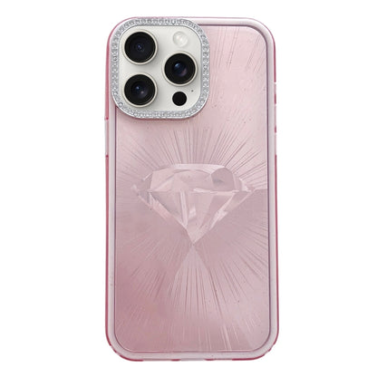 For iPhone 16 Pro Diamond Texture TPU Hybrid PC IMD Phone Case(Pink) - iPhone 16 Pro Cases by buy2fix | Online Shopping UK | buy2fix