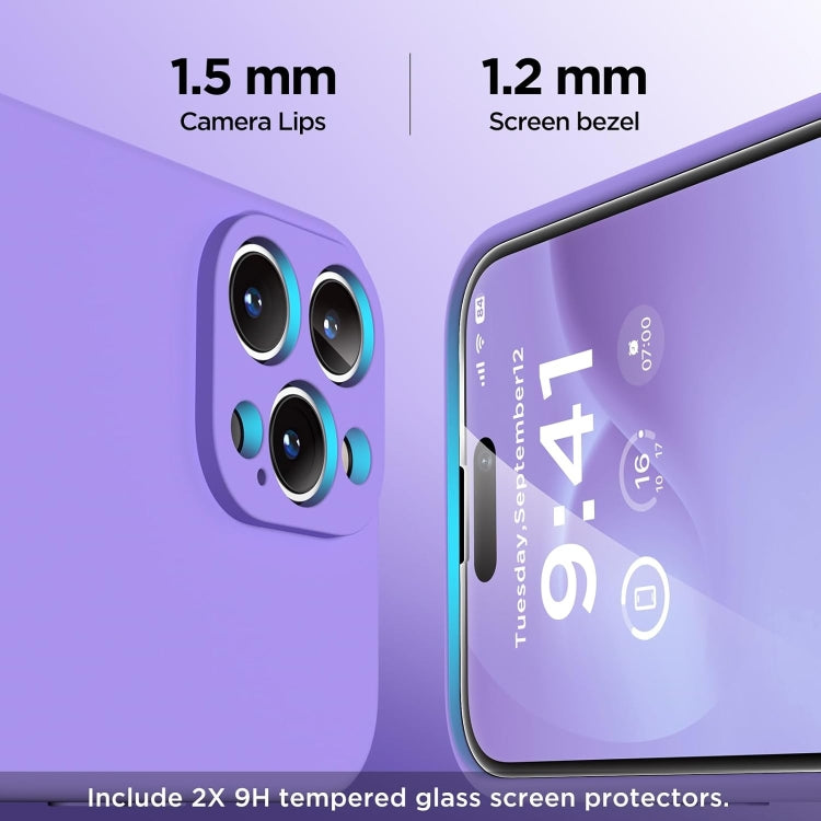 For iPhone 16 Silicone Suction Cup MagSafe Phone Case with Screen Film(Purple) - iPhone 16 Cases by buy2fix | Online Shopping UK | buy2fix