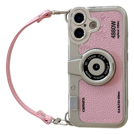 For iPhone 16 Plus Camera Style Phone Case(Pink) - iPhone 16 Plus Cases by buy2fix | Online Shopping UK | buy2fix