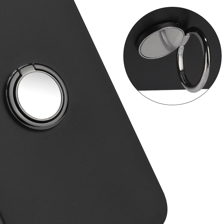 For iPhone 16 Matte Ring Holder TPU Phone Case(Black) - iPhone 16 Cases by buy2fix | Online Shopping UK | buy2fix