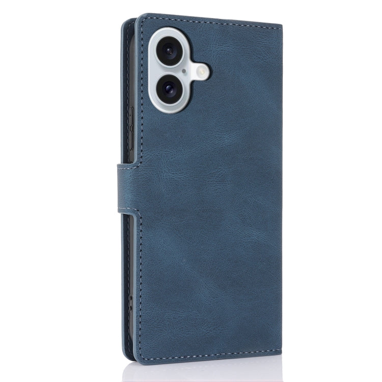 For iPhone 16 Plus Fantasy Skin-feel Calfskin Texture Leather Phone Case(Blue) - iPhone 16 Plus Cases by buy2fix | Online Shopping UK | buy2fix