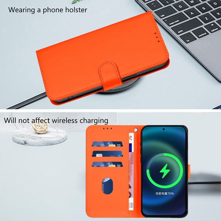 For Sony Xperia 5 VI 2024 Skin Feel Solid Color Leather Phone Case with Lanyard(Orange) - Sony Cases by buy2fix | Online Shopping UK | buy2fix