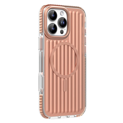 For iPhone 16 Pro Mutural Corrugated Texture Magsafe Magnetic Shockproof Phone Case(Antique Brass) - iPhone 16 Pro Cases by Mutural | Online Shopping UK | buy2fix