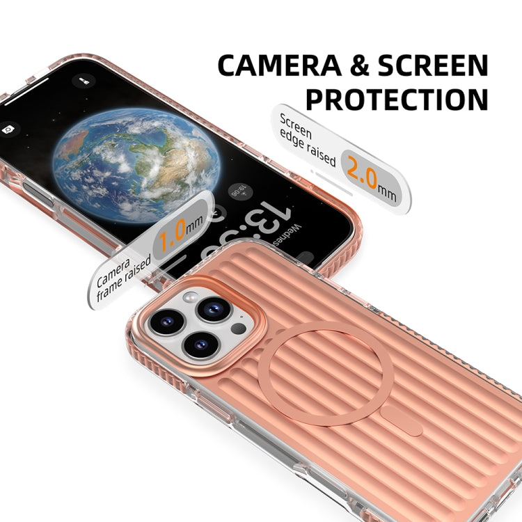 For iPhone 16 Pro Mutural Corrugated Texture Magsafe Magnetic Shockproof Phone Case(Antique Brass) - iPhone 16 Pro Cases by Mutural | Online Shopping UK | buy2fix