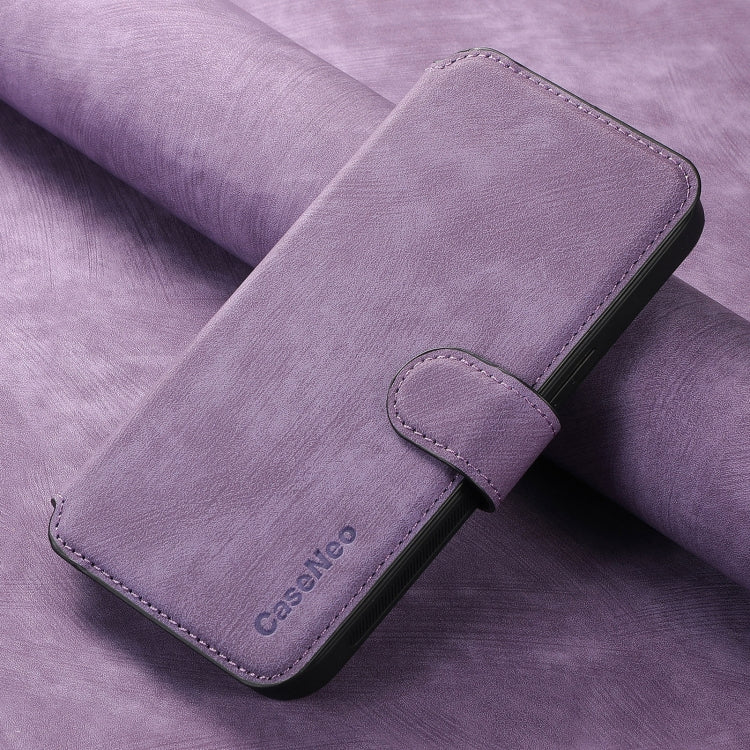 For Motorola Moto G 5G 2024 CaseNeo MagSafe RFID Anti-theft Retro Leather Phone Case(Purple) - Motorola Cases by CaseNeo | Online Shopping UK | buy2fix