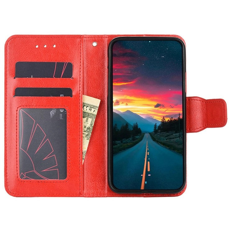 For iPhone 16 Crystal Texture Leather Phone Case(Red) - iPhone 16 Cases by buy2fix | Online Shopping UK | buy2fix