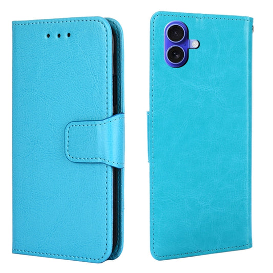 For iPhone 16 Plus Crystal Texture Leather Phone Case(Sky Blue) - iPhone 16 Plus Cases by buy2fix | Online Shopping UK | buy2fix