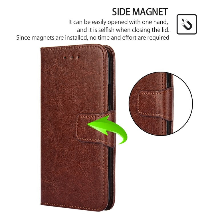 For iPhone 16 Pro Crystal Texture Leather Phone Case(Brown) - iPhone 16 Pro Cases by buy2fix | Online Shopping UK | buy2fix