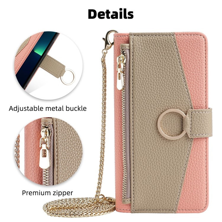 For iPhone 16 Pro Crossbody Litchi Texture Leather Phone Case(Pink) - iPhone 16 Pro Cases by buy2fix | Online Shopping UK | buy2fix