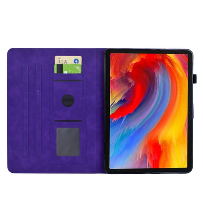 For Samsung Galaxy Tab S9 Flowers and Bird Embossed Smart Leather Tablet Case(Purple) - Galaxy Tab S9 Cases by buy2fix | Online Shopping UK | buy2fix