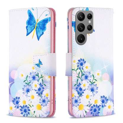 For Samsung Galaxy S25 Ultra 5G Colored Drawing Pattern Leather Phone Case(Butterfly Love) - Galaxy S25 Ultra 5G Cases by buy2fix | Online Shopping UK | buy2fix