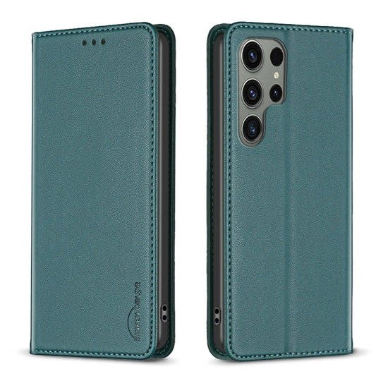 For Samsung Galaxy S25 Ultra 5G Magnetic Leather Phone Case(Green) - Galaxy S25 Ultra 5G Cases by buy2fix | Online Shopping UK | buy2fix