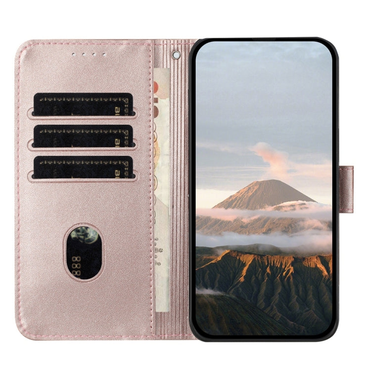 For Tecno Spark Go 2024 Triangle Pattern Buckle Clasp Leather Phone Case(Rose Gold) - Tecno Cases by buy2fix | Online Shopping UK | buy2fix