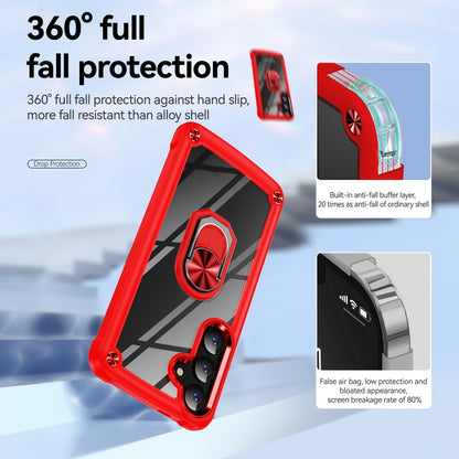 For Samsung Galaxy S25 5G TPU + PC Lens Protection Phone Case with Ring Holder(Red) - Galaxy S25 5G Cases by buy2fix | Online Shopping UK | buy2fix