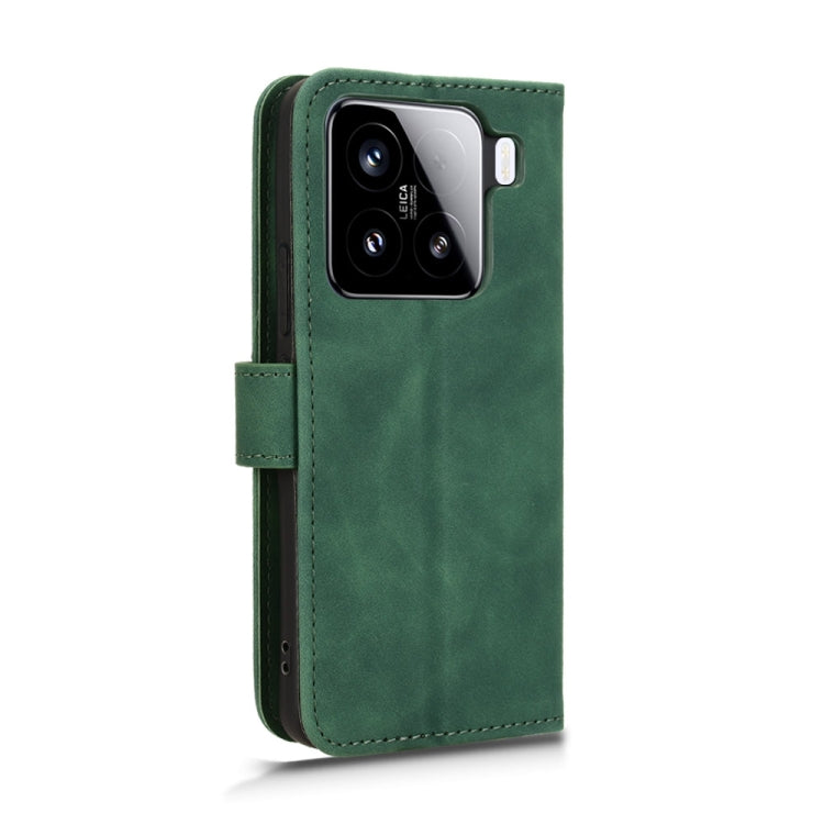 For Xiaomi 15 Pro Skin Feel Magnetic Flip Leather Phone Case(Green) - Xiaomi Cases by buy2fix | Online Shopping UK | buy2fix