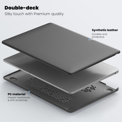 For MacBook Air 13.3 inch A2337 Business Magnetic Holder PC + PU Laptop Protective Case(Grey) - MacBook Air Cases by buy2fix | Online Shopping UK | buy2fix