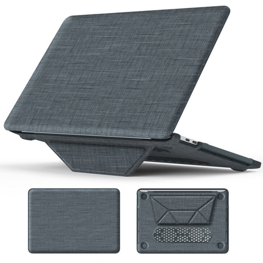 For MacBook Pro 13.3 inch M1 A2338 Fabric Magnetic Holder Laptop Protective Case(Grey) - MacBook Pro Cases by buy2fix | Online Shopping UK | buy2fix