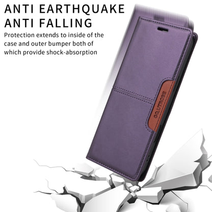 For iPhone 16 Plus GQUTROBE G01 RFID Anti-theft Leather Phone Case(Purple) - iPhone 16 Plus Cases by GQUTROBE | Online Shopping UK | buy2fix